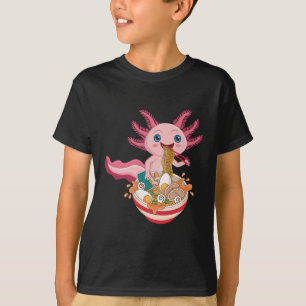 T-shirt Kawaii Axolotl Manger Ramen nouilles Anime