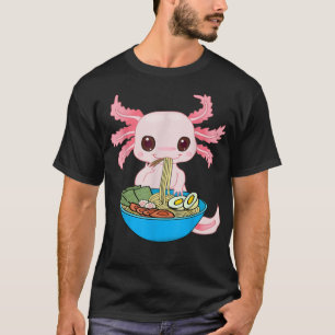 T-shirt Kawaii Axolotl Manger Ramen nouilles Anime Kids Gi