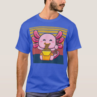 T-shirt Kawaii Axolotl Manger Ramen nouilles Anime Vintage