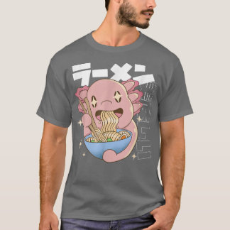 T-shirt Kawaii Axolotl Manger Ramen nouilles Japonais