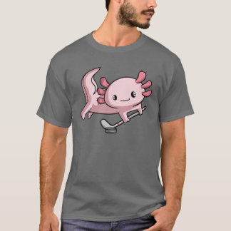 T-shirt Kawaii Axolotl Pun Drôle Joueur de hockey