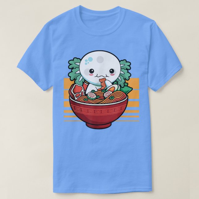 T-shirt Kawaii Axolotl Ramen Japanese Anime Gift Kids Girl (Design devant)