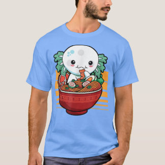 T-shirt Kawaii Axolotl Ramen Japanese Anime Gift Kids Girl