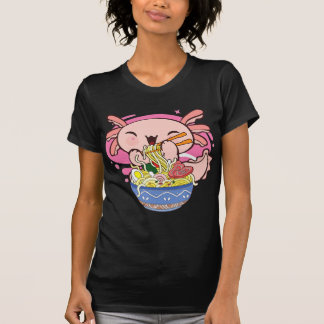 T-shirt Kawaii Axolotl Ramen Japonais Anime Noodle Kids Te