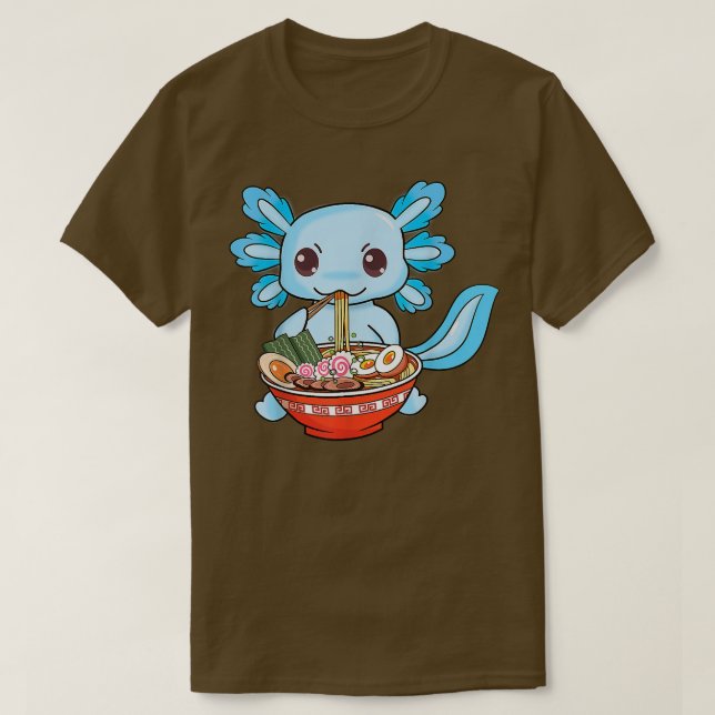 T-shirt Kawaii Axolotl Ramen Noodles Japanese Anime Gift G (Design devant)