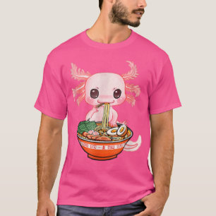T-shirt Kawaii Axolotl Ramen nouilles Anime japonais Otaku