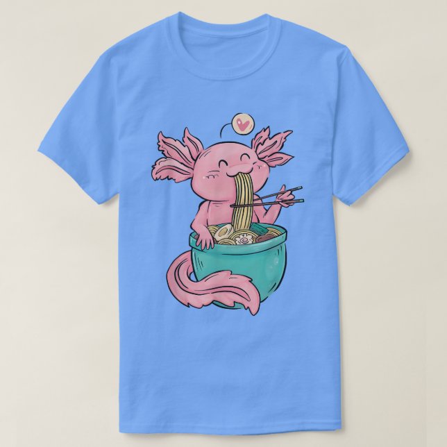 T-shirt Kawaii Axolotl Ramen nouilles Anime japonais Otaku (Design devant)