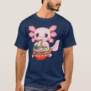 T-shirt Kawaii Axolotl Ramen nouilles Anime japonais Otaku