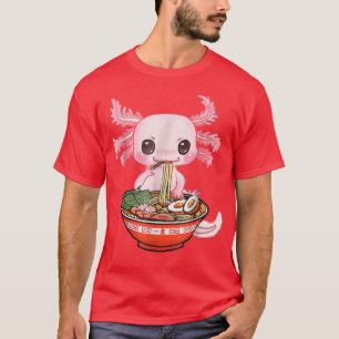 T-shirt Kawaii Axolotl Ramen nouilles Anime japonais Otaku