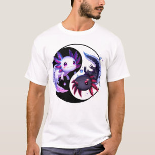 T-shirt Kawaii Axolotls Yin Yang Japonais Axolotl Animaux