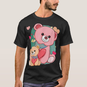 T-shirt Kawaii Bears Lover Cute Animal Hearts Day Valentin