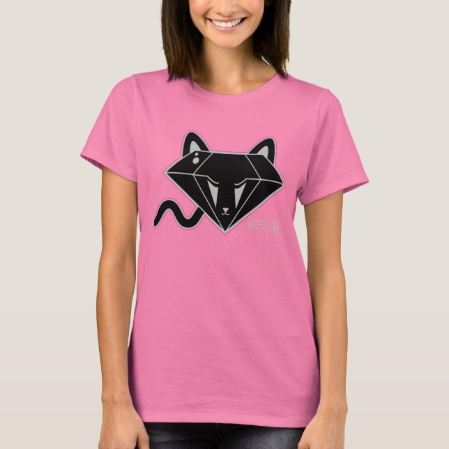 T-shirt Kawaii Black Diamond Kitty Cat (Devant)