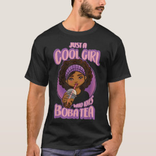 T-shirt Kawaii Black Girl Anime Boba Tea