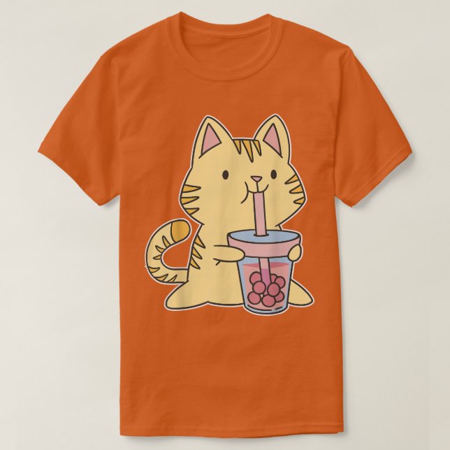 T-shirt Kawaii Boba Tea Cat Japon Sweet Otaku Harajuku Nek (Design devant)