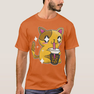 T-shirt Kawaii Boba Thé Chat Japon Sweet