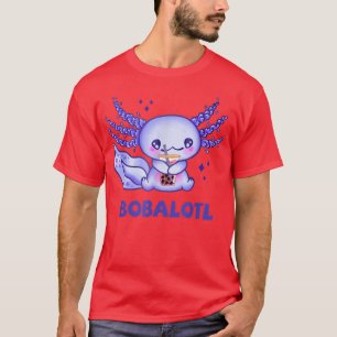 T-shirt Kawaii Bobalotl Axolotl Bubble Boba Thé Pour Femme