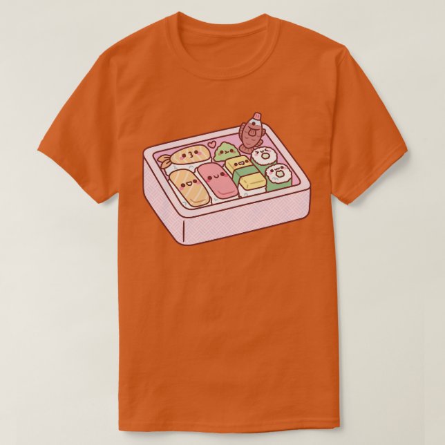 T-shirt Kawaii Boîte à Bento Japonaise Sushi (Design devant)