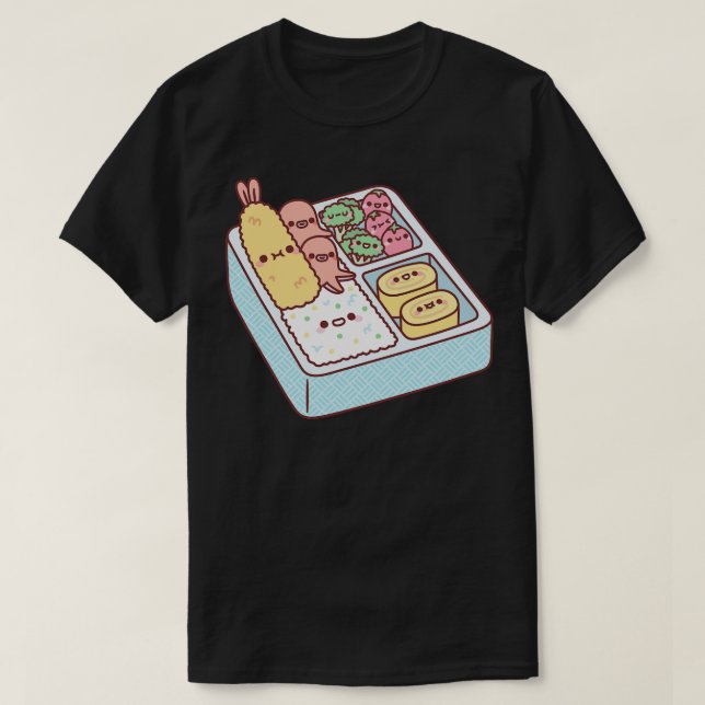 T-shirt Kawaii Boîte japonaise à Bento Tempura Prawn (Design devant)