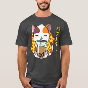 T-shirt Kawaii Bubble Tea Cute Anime Chat Kit Neko Japonai