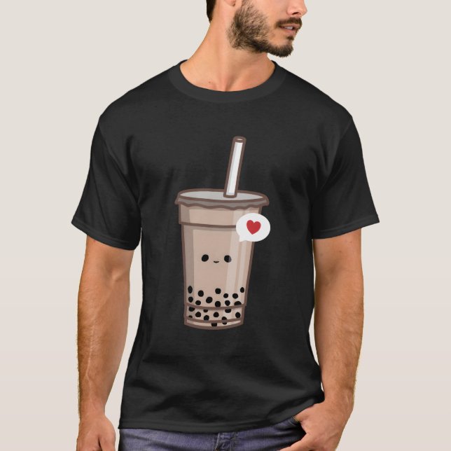 T-shirt Kawaii Bubble Tea Love Boba Tea (Devant)