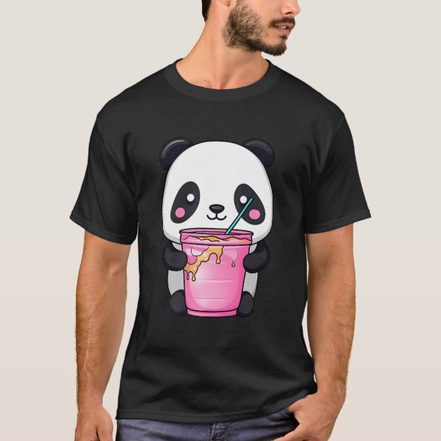 T-shirt Kawaii Bubble Tea Panda Boba-Tea Japanese (Devant)