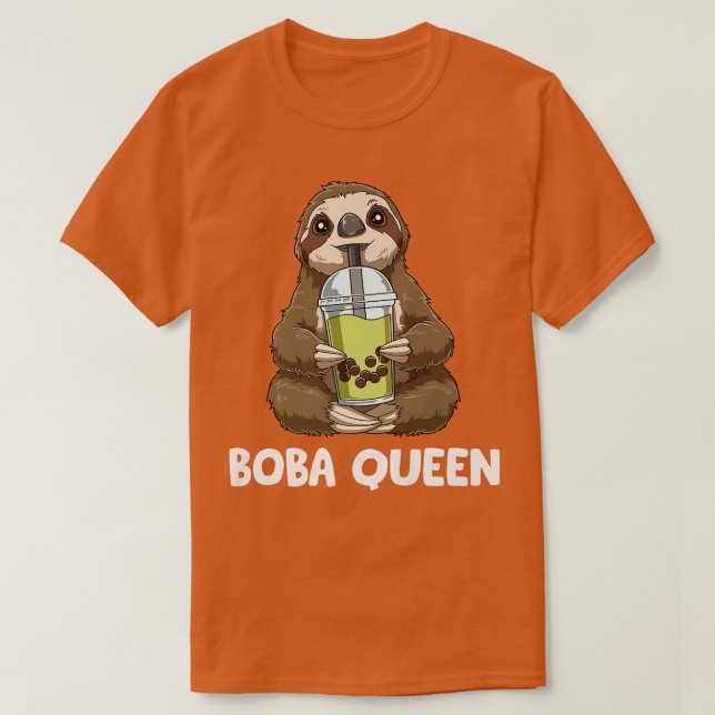 T-shirt Kawaii Bubble Tea Queen - Sloth Boba Tea 1202 (Design devant)