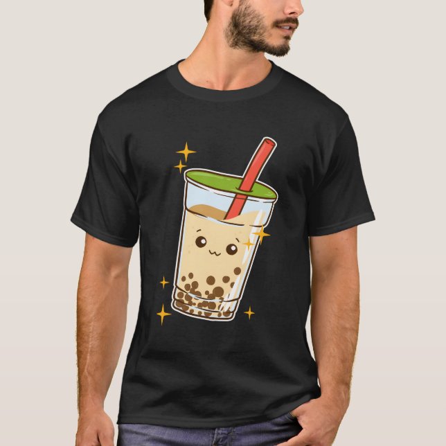 T-shirt Kawaii Buble Tea Boba Milk Tea Tapioca (Devant)