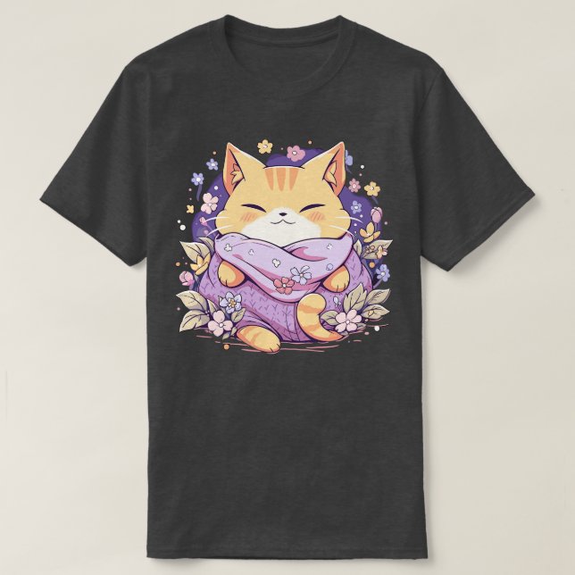 T-shirt Kawaii Cadeaux de chats Filles Filles Filles Femme (Design devant)