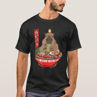 T-shirt Kawaii Capybara Manger Des Nouilles Ramen Anime Ja