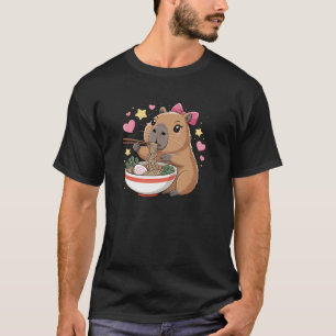 T-shirt Kawaii Capybara Ramen Cute Capy Lover Food Kids Gi
