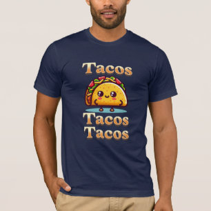 T-shirt Kawaii Cartoon Tacos