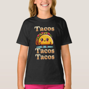 T-shirt Kawaii Cartoon Tacos