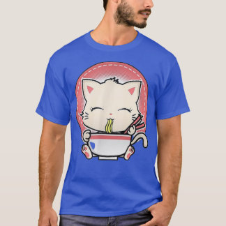 T-shirt Kawaii Cat Cute Anime Otaku Japonais Ramen nouille