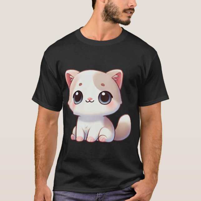 T-shirt Kawaii Cat Design Adorable Kitten Artwork (Devant)