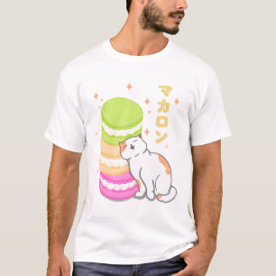 T-shirt Kawaii Cat et Macaron