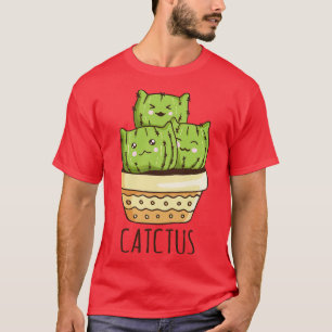 T-shirt Kawaii Catctus Cactus Succulents Kittens Cat Cactu