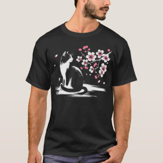 T-shirt Kawaii Chat Anime Japonais Drôle Chat
