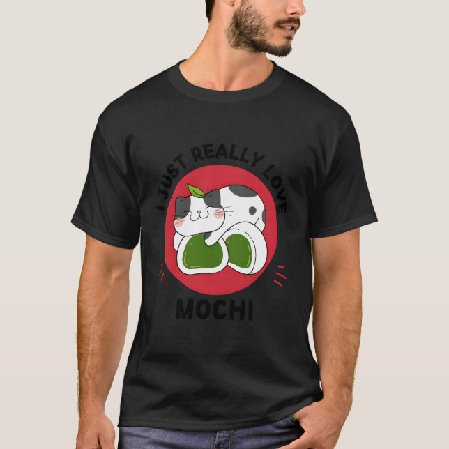 T-shirt Kawaii Chat J'Aime Vraiment Chat Mochi (Devant)