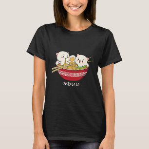 T-shirt Kawaii Chat Japonais Tokyo Anime Chat Ramen T Shir