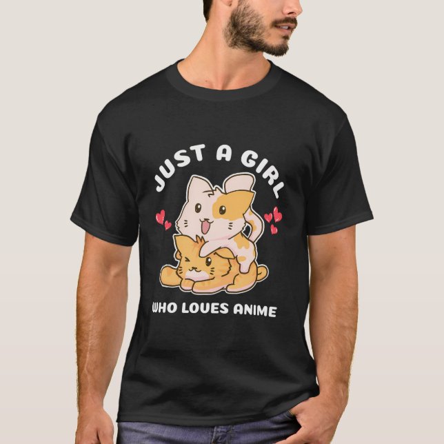 T-shirt Kawaii Chat Neko Anime (Devant)