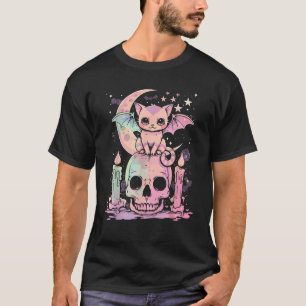 T-shirt Kawaii Chat Pastel Goth Cute Déplaisant Kawaii Ani