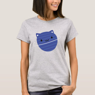 T-shirt Kawaii Chat Planète dans l'espace