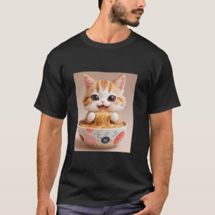 T-shirt Kawaii Chat Ramen Cute Chibi Design japonais Stuff