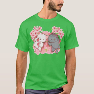 T-shirt Kawaii Chats sous les cerisiers en fleurs Sa japon
