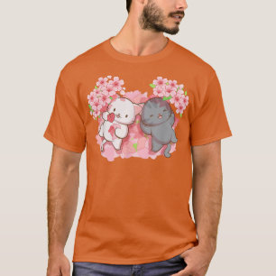 T-shirt Kawaii Chats sous les cerisiers en fleurs Sa japon