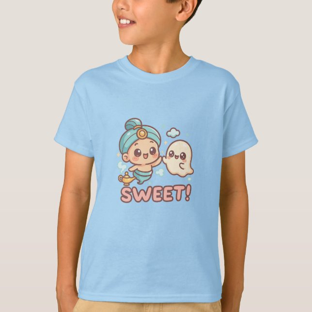 T-shirt Kawaii Chibi Génie et Fantôme High-Five (Devant)