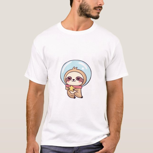T-shirt Kawaii Chibi Sloth Astronaut � Cute Space Sloth Ca (Devant)