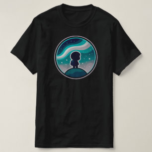 T-shirt Kawaii Chibi Voyageur Sous Aurora NOIR SEULEMENT