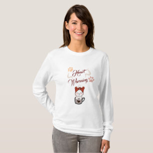 T-shirt kawaii Coeur réchauffer amour pour les chats