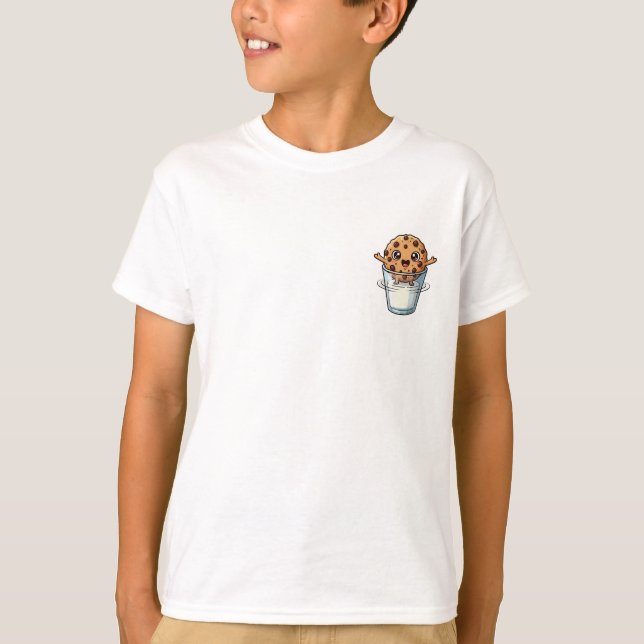 T-shirt Kawaii Cookie Milk Bath Fun Enfants (Devant)